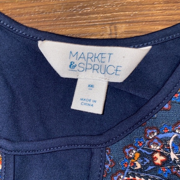 Market & Spruce Paisley Tank Top XXL - Picture 3 of 6